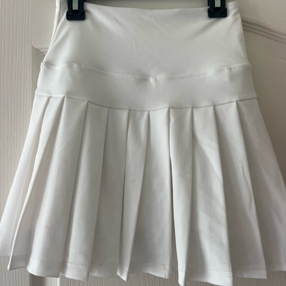 Society White Pleated Skater Skirt